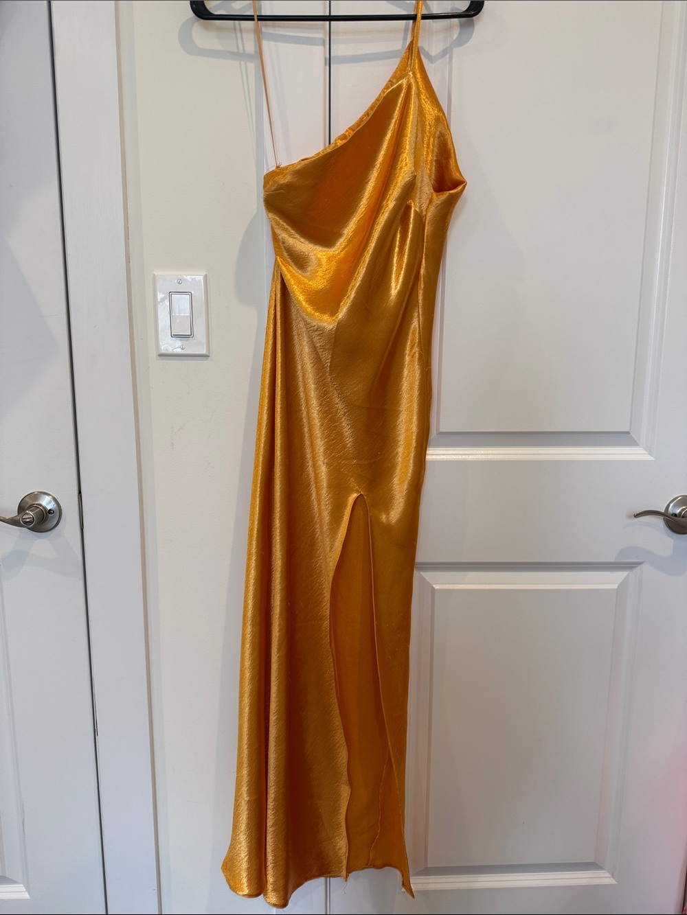 ASOS Satin One-Shoulder Slip Dress with Side Slit